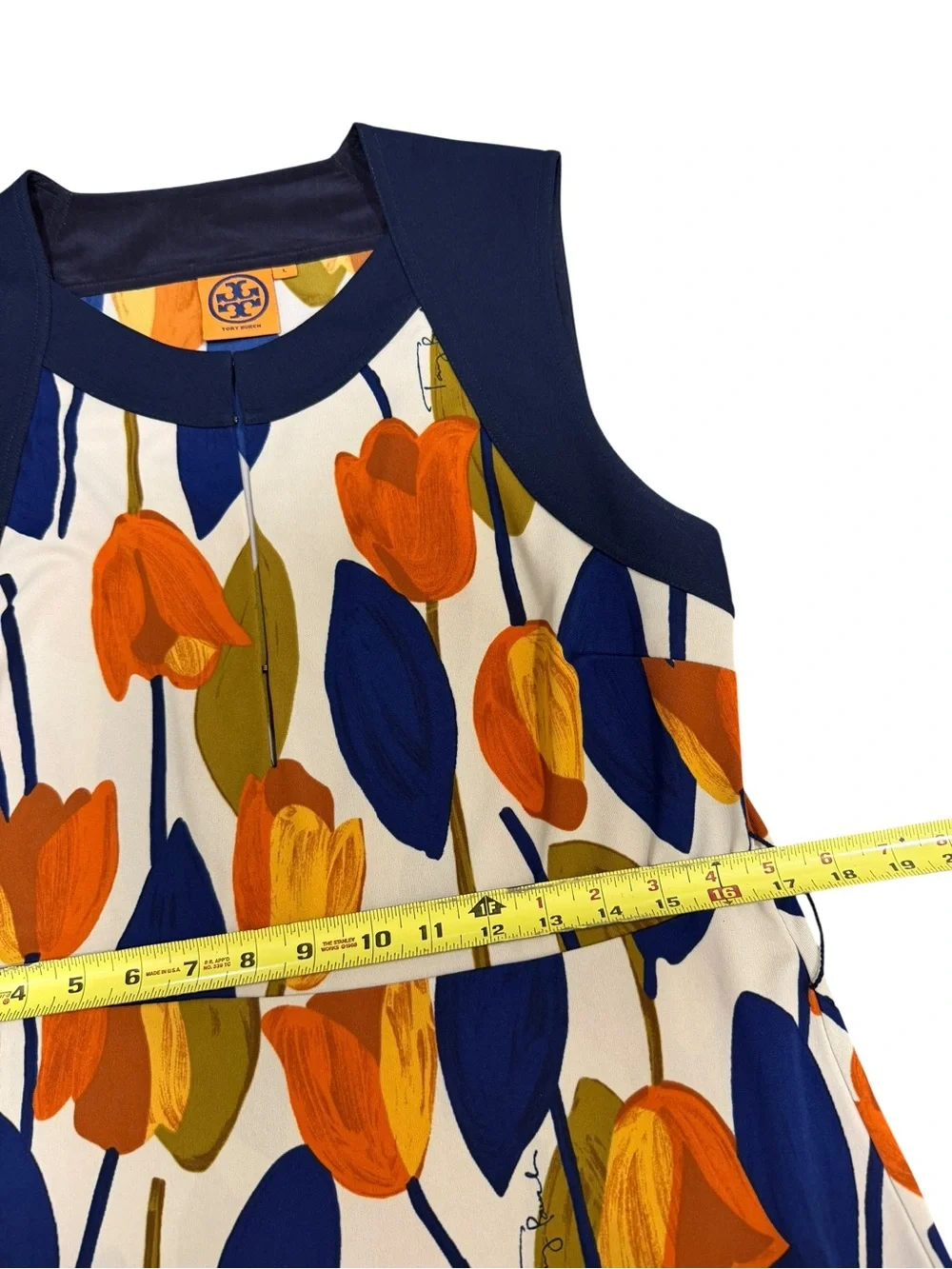 Tory Burch Atley Tulip Print Sleeveless Midi Dress Women’s Size Large